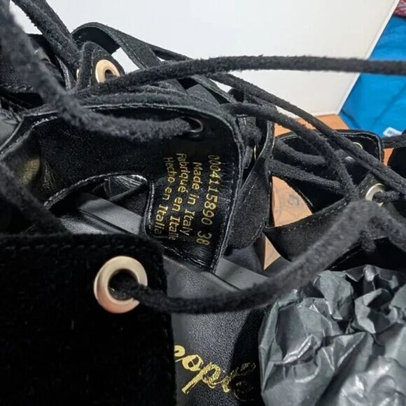 NWT Free People | Sun Chaser Tall Gladiator Sandal in Black Suede (38/US 7.5) - Picture 9 of 14